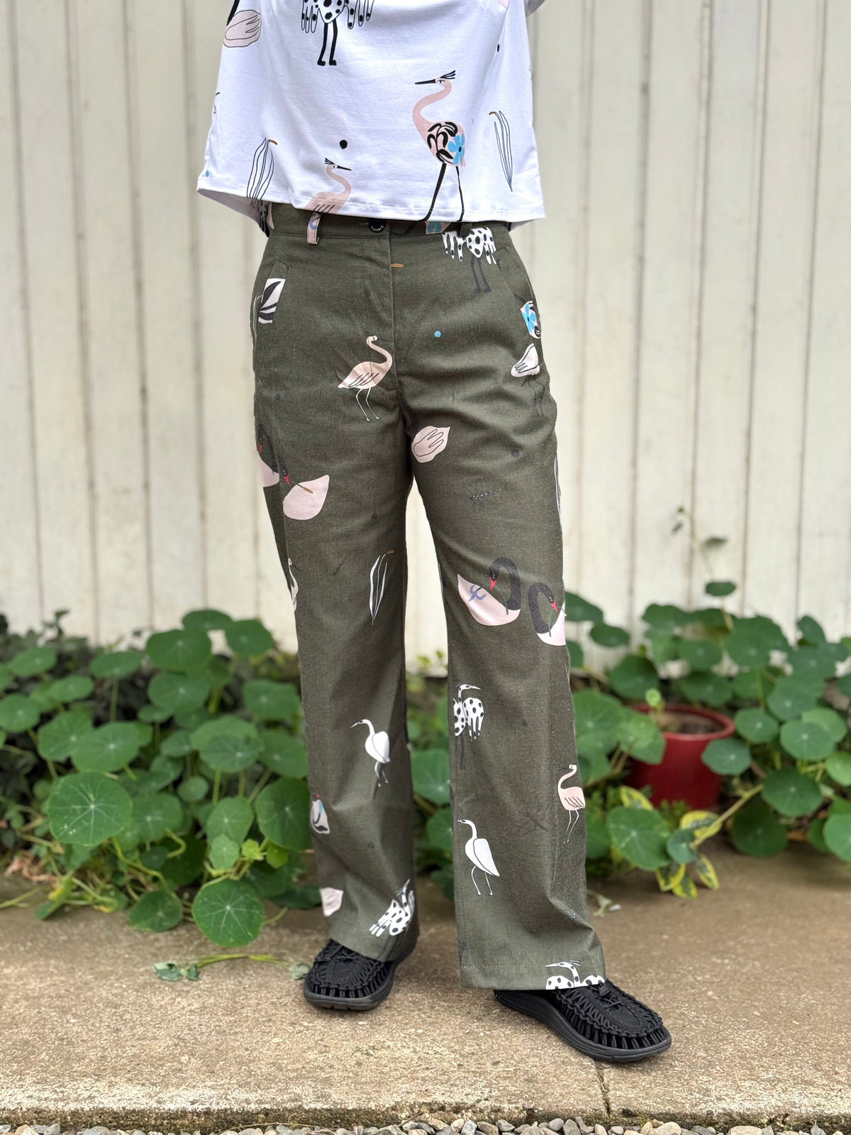PANTALON TUBO GARZA VERDE