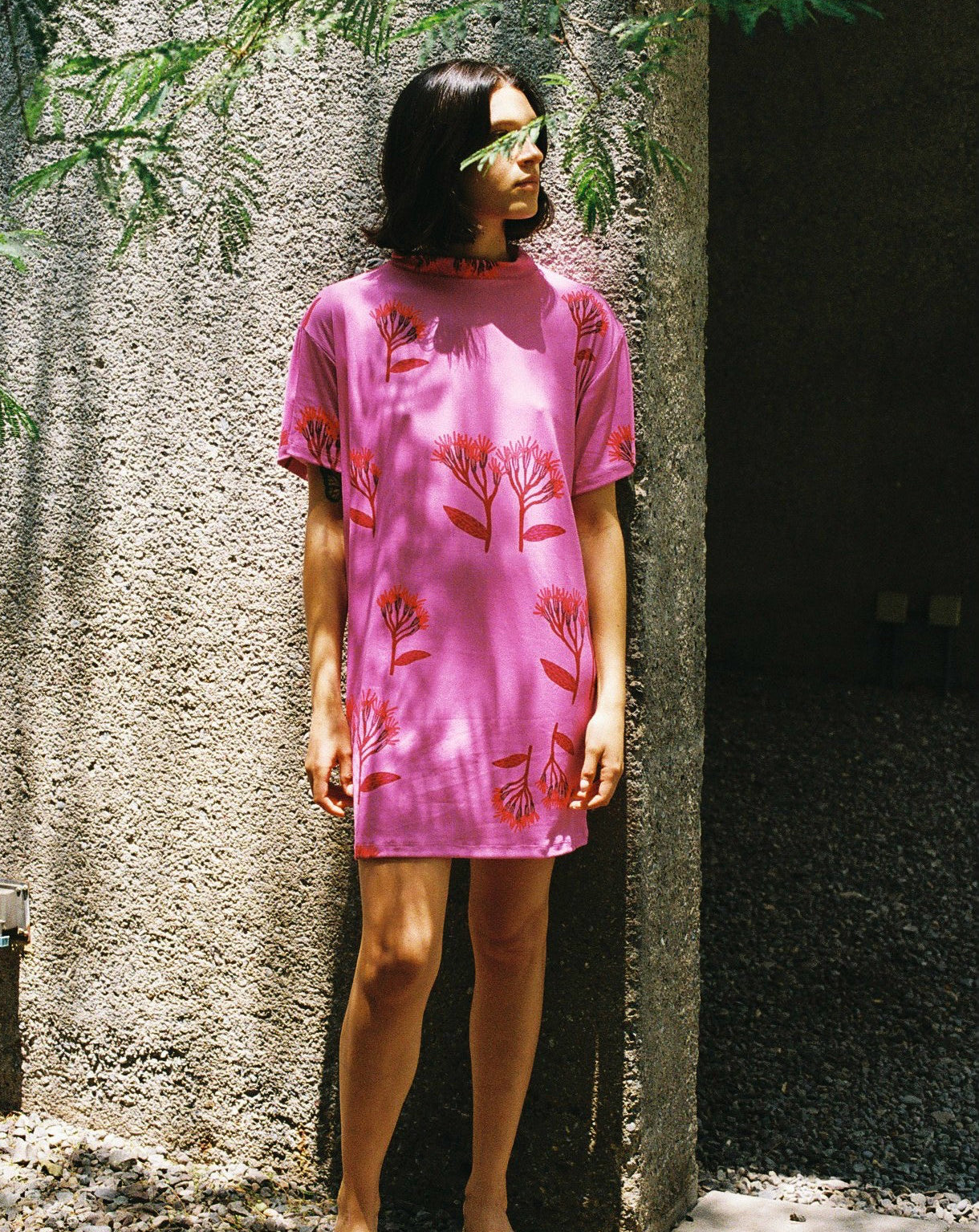 VESTIDO TORTUGA FLORES FUCSIA