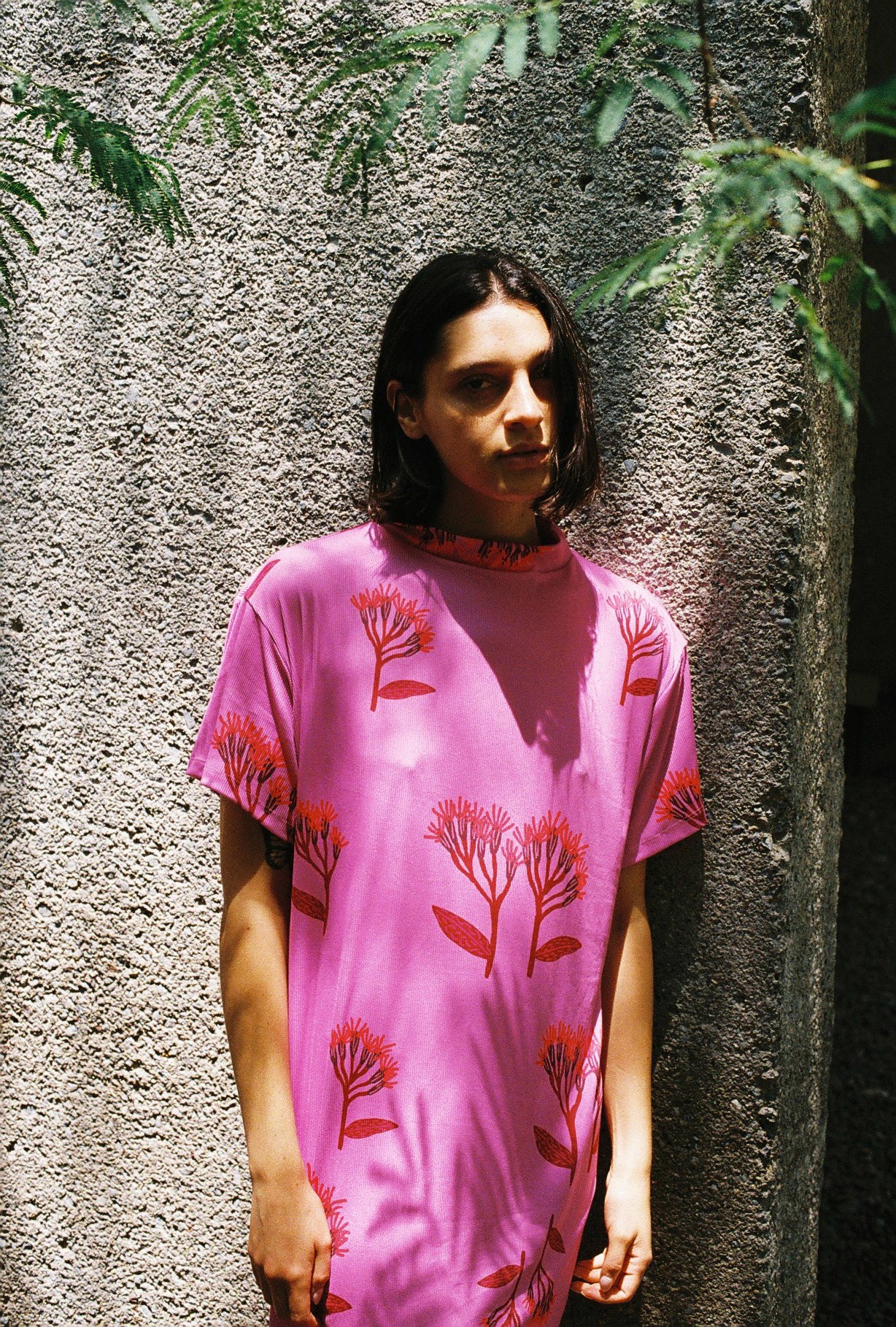 VESTIDO TORTUGA FLORES FUCSIA