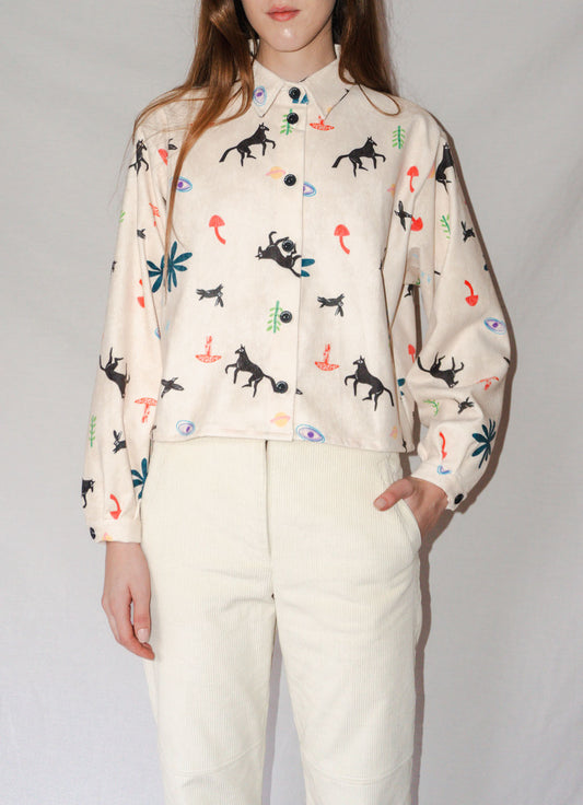 CAMISA ELSA COTELE CABALLOS CREMA
