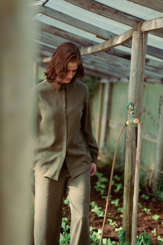 CAMISA METRIX TENCEL VERDE MUSGO