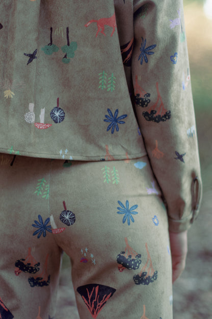 PANTALON RECTO COTELE VOLCANES VERDE MUSGO