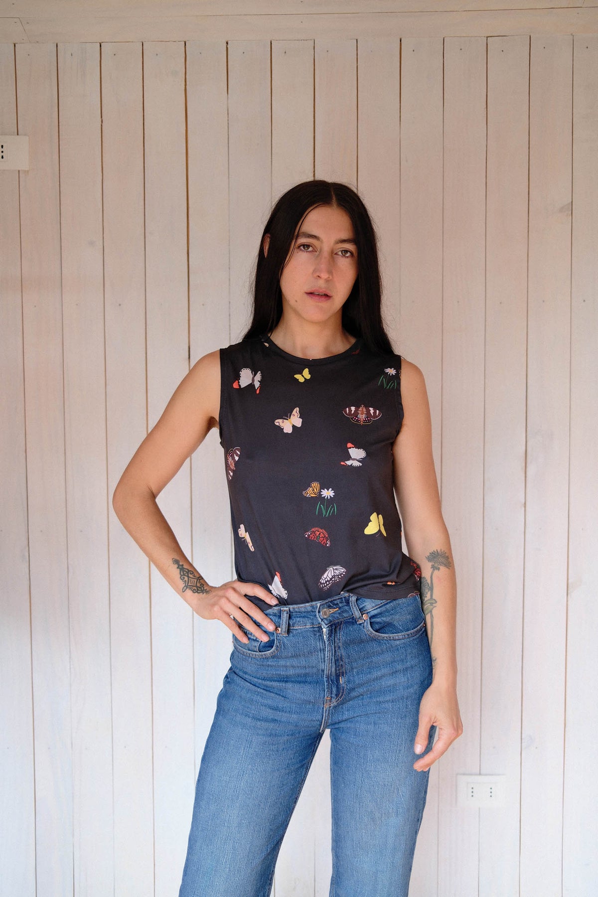 TOP MIRLO MARIPOSAS NEGRO