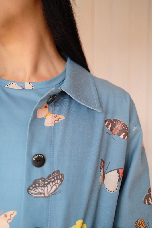 CHAQUETA POOL MARIPOSAS CELESTE