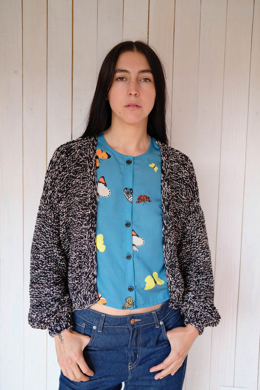 MOMA CORTO ABIERTO MATIZADO NEGRO DAMASCO