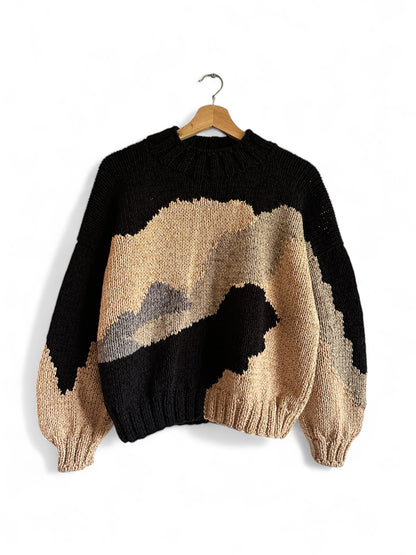 SWEATER ROCAS BEIGE NEGRO GRIS