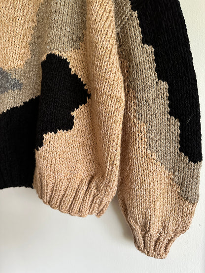 SWEATER ROCAS BEIGE NEGRO GRIS