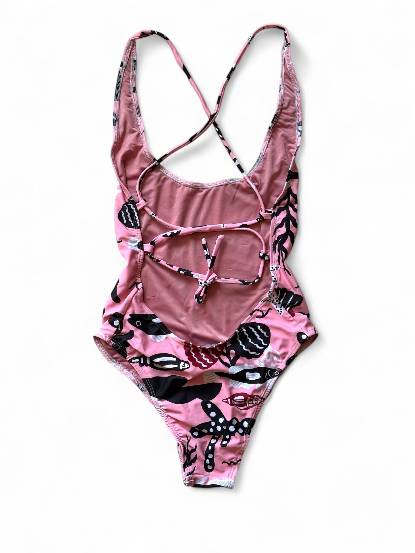 TRAJE DE BAÑO TIRAS PECES ROSA