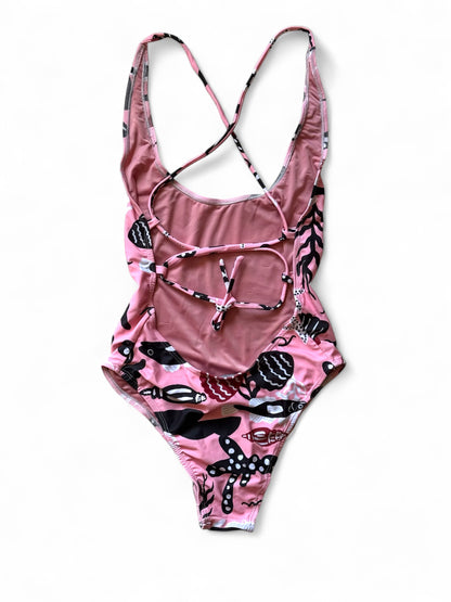 TRAJE DE BAÑO TIRAS PECES ROSA
