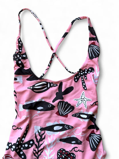 TRAJE DE BAÑO TIRAS PECES ROSA