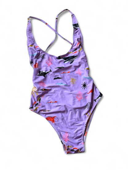 TRAJE DE BAÑO TIRAS MARINO LILA