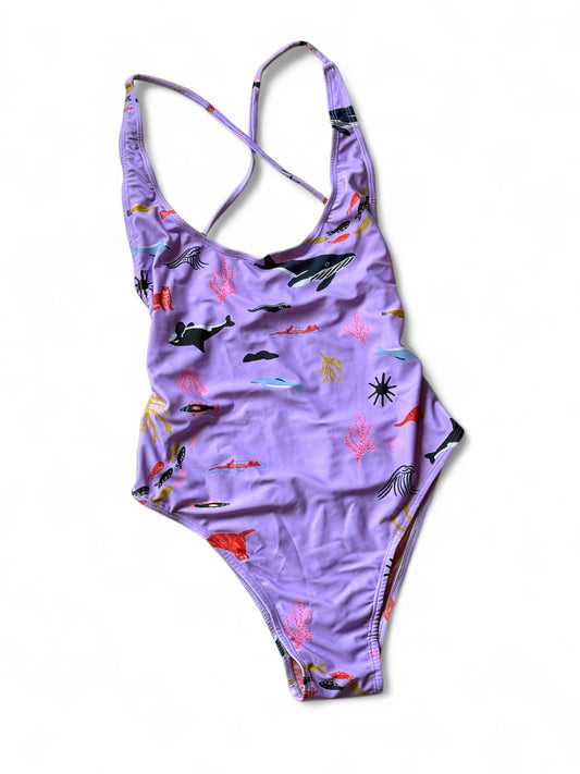 TRAJE DE BAÑO TIRAS MARINO LILA