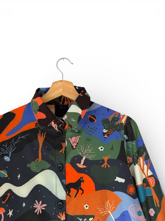 CAMISA BOTONERA CORTA BOSQUE MÁGICO