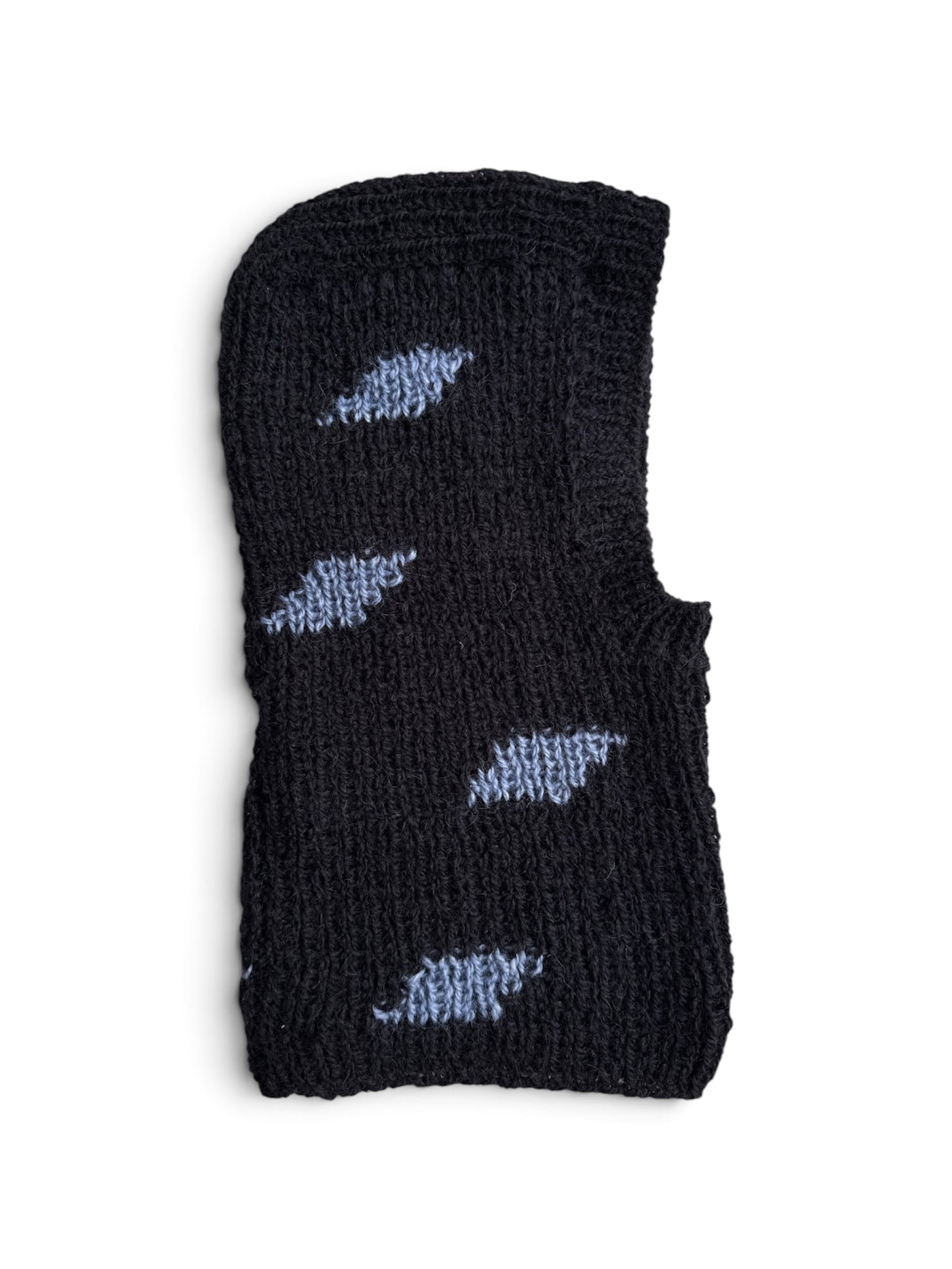 BALACLAVA MANCHAS NEGRO PIEDRA AZUL MOHAIR