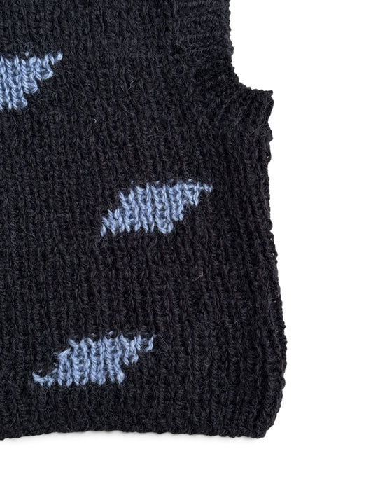 BALACLAVA MANCHAS NEGRO PIEDRA AZUL MOHAIR