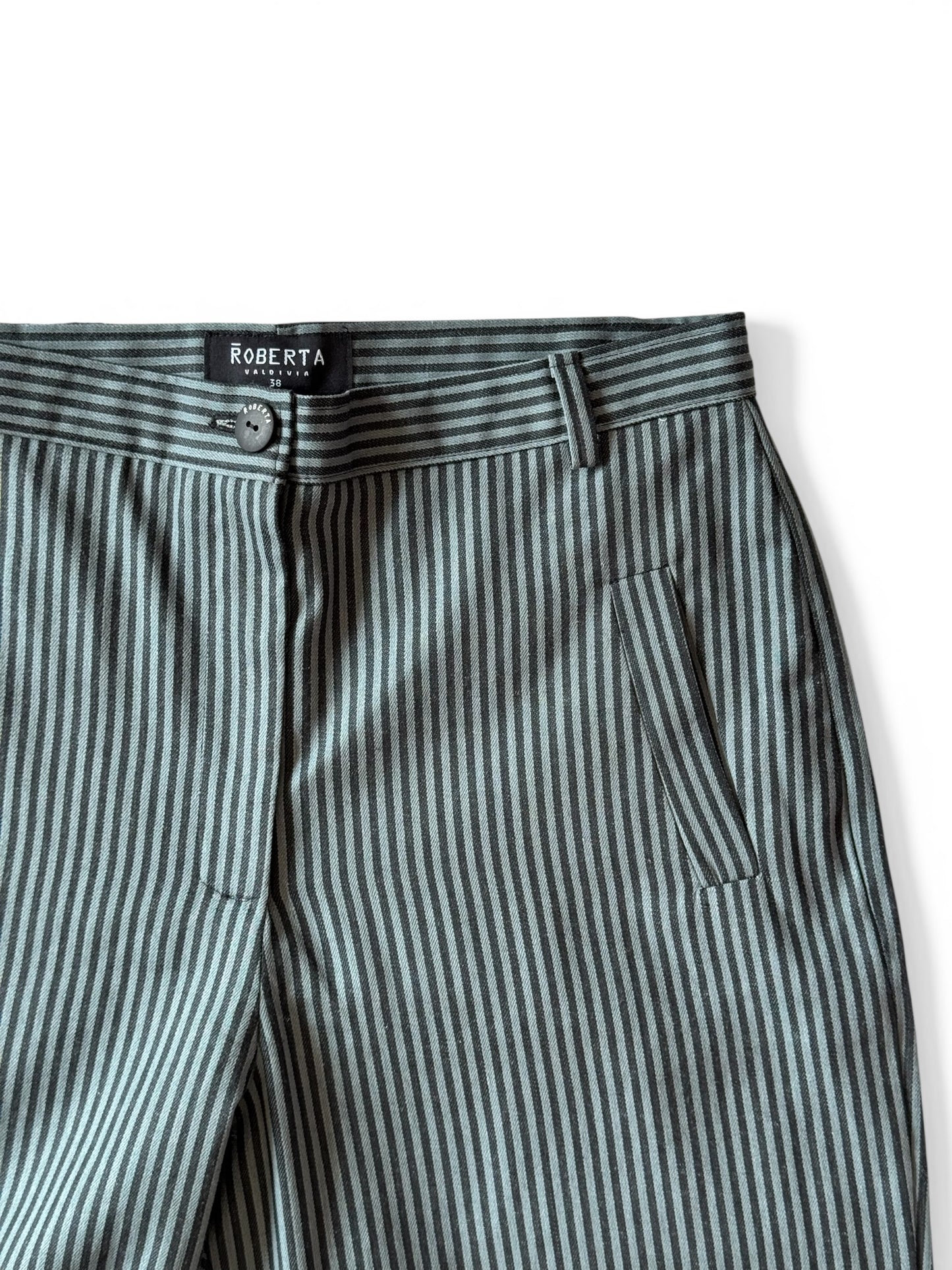 PANTALON RECTO RAYAS VERDE