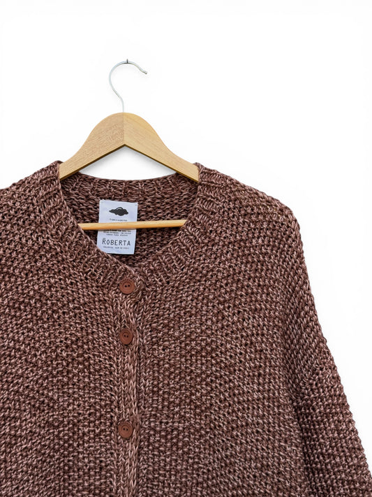 MOMA CORTO ABIERTO CRUDO CUELLO REDONDO CHOCOLATE