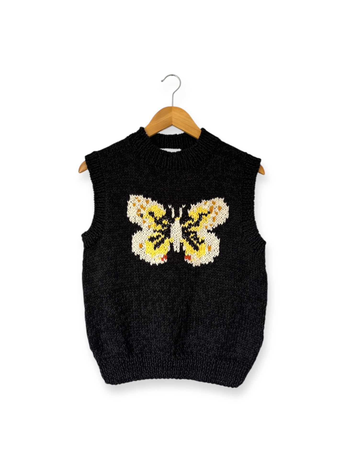SWEATER SIN MANGAS MARIPOSA NEGRO