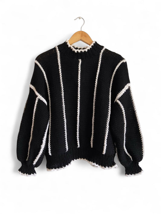 SWEATER RAYAS NEGRO BLANCO