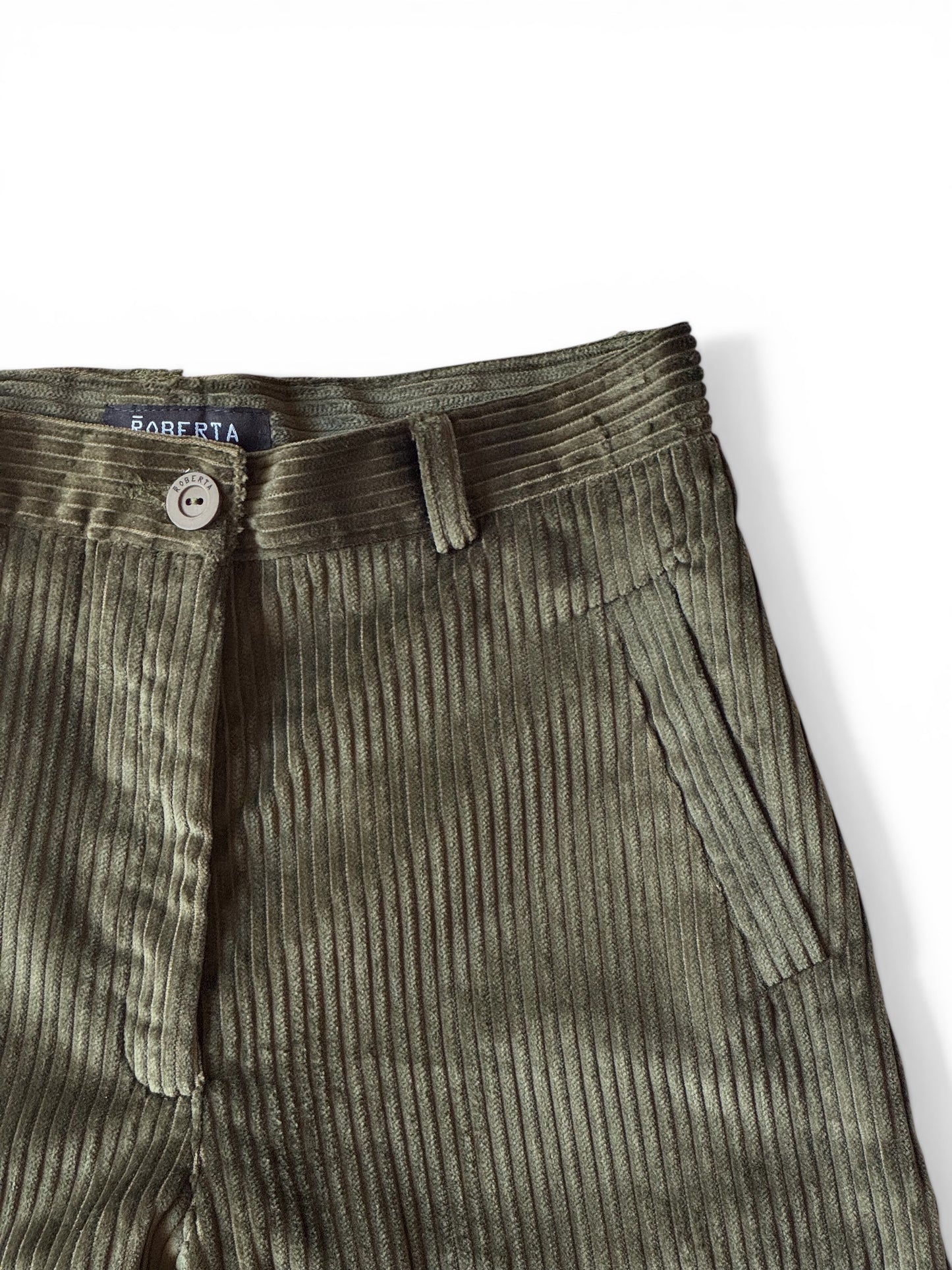 PANTALON COTELE RECTO VERDE MUSGO