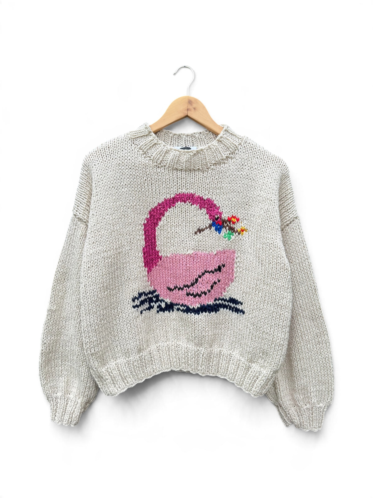 SWEATER CISNE ROSA CRUDO