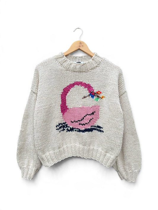 SWEATER CISNE ROSA CRUDO