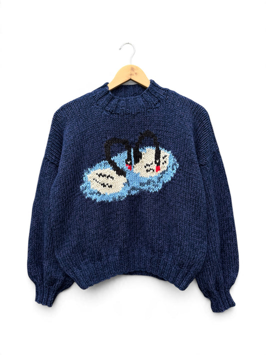 SWEATER CISNE AMOR AZUL MARINO
