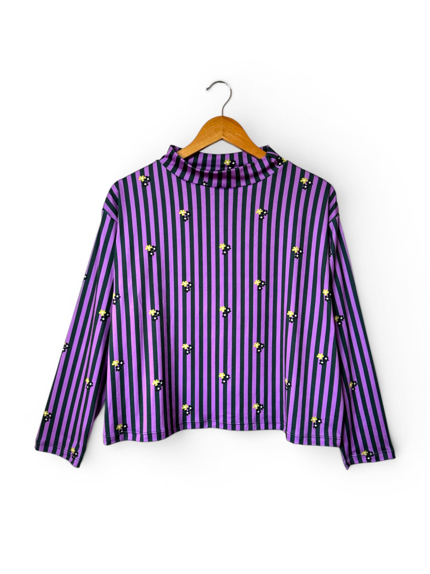 POLERA TORTUGA RAYAS FLORES