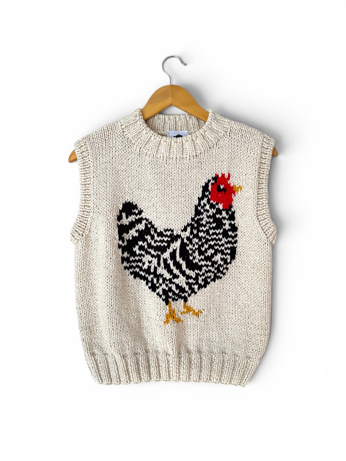 SWEATER SIN MANGAS GALLINA CRUDO
