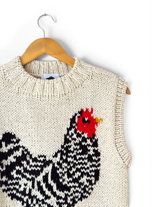 SWEATER SIN MANGAS GALLINA CRUDO