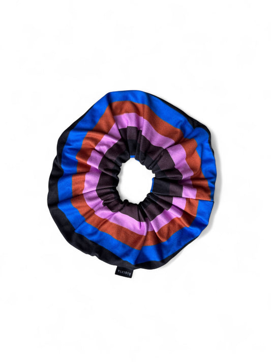 SCRUNCHIE RAYAS AZUL CARAMELO