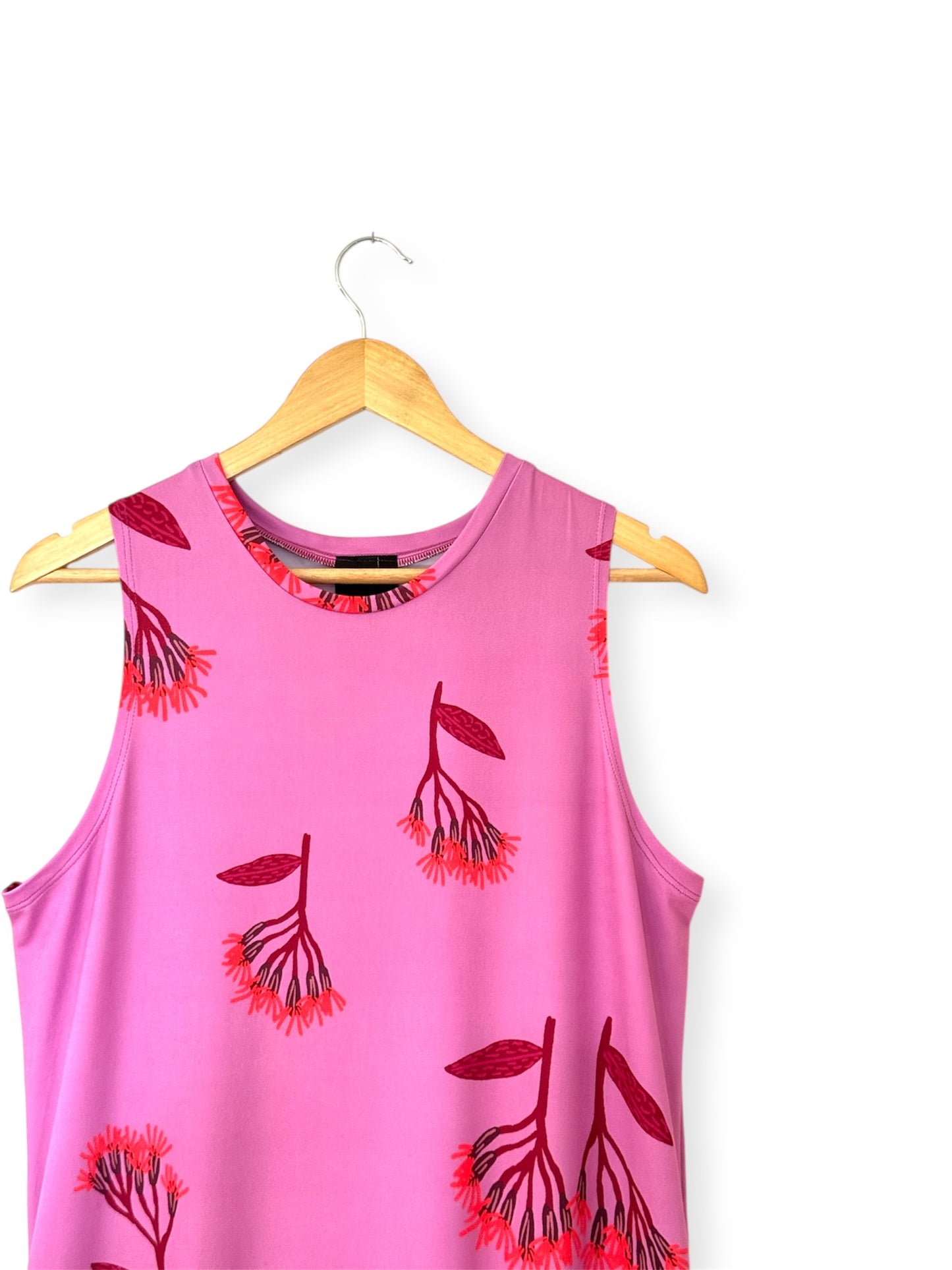 VESTIDO BLUME LARGO FLORES FUCSIA