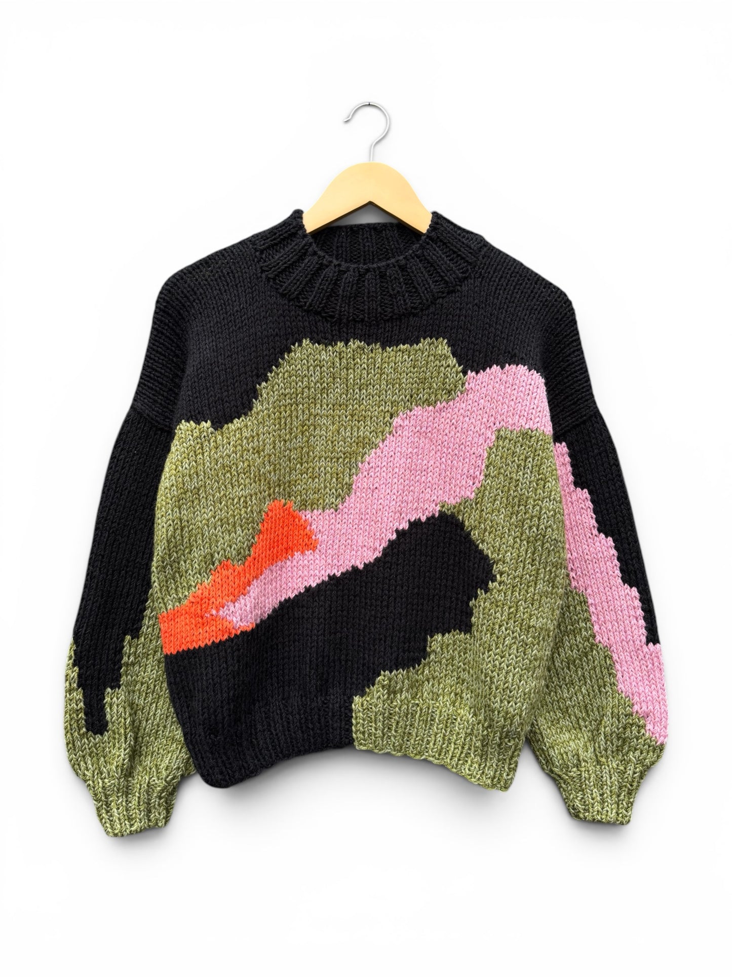 SWEATER ROCAS VERDE ROSA