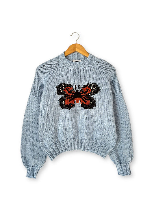 SWEATER MARIPOSA MONARCA CELESTE