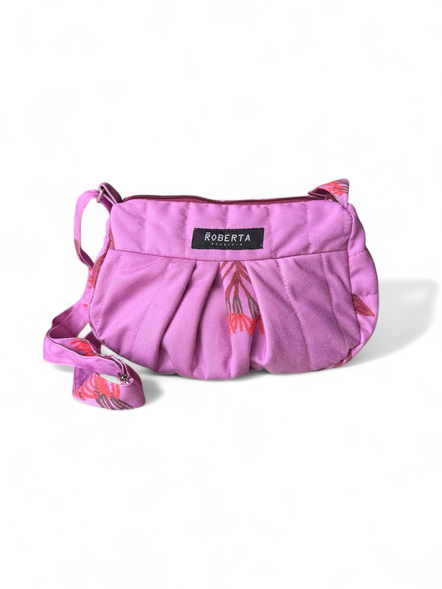 CARTERA ACOLCHADA FLORES FUCSIA