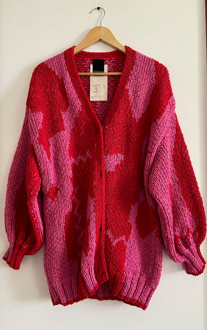 CHALECO CARPET FUCSIA ROJO LARGO