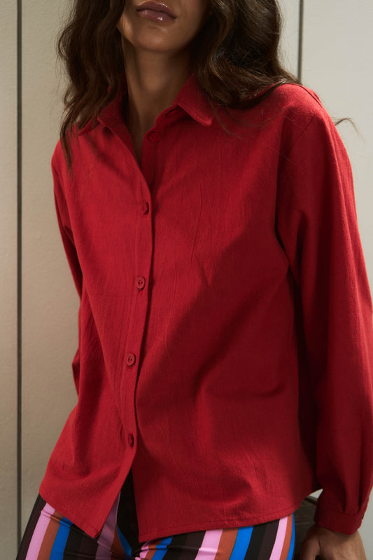 CAMISA DORA ALGODÓN ROJO