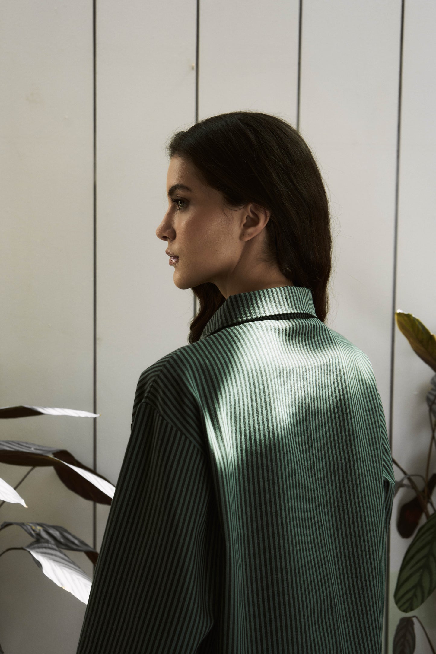 CHAQUETA POOL RAYAS VERDE