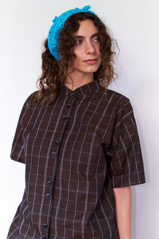 CAMISA GLOBO MAO ESCOCES CAFE