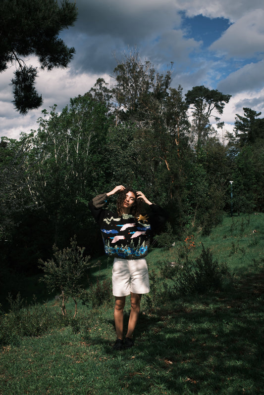 SWEATER BANDADA CISNES NOCHE