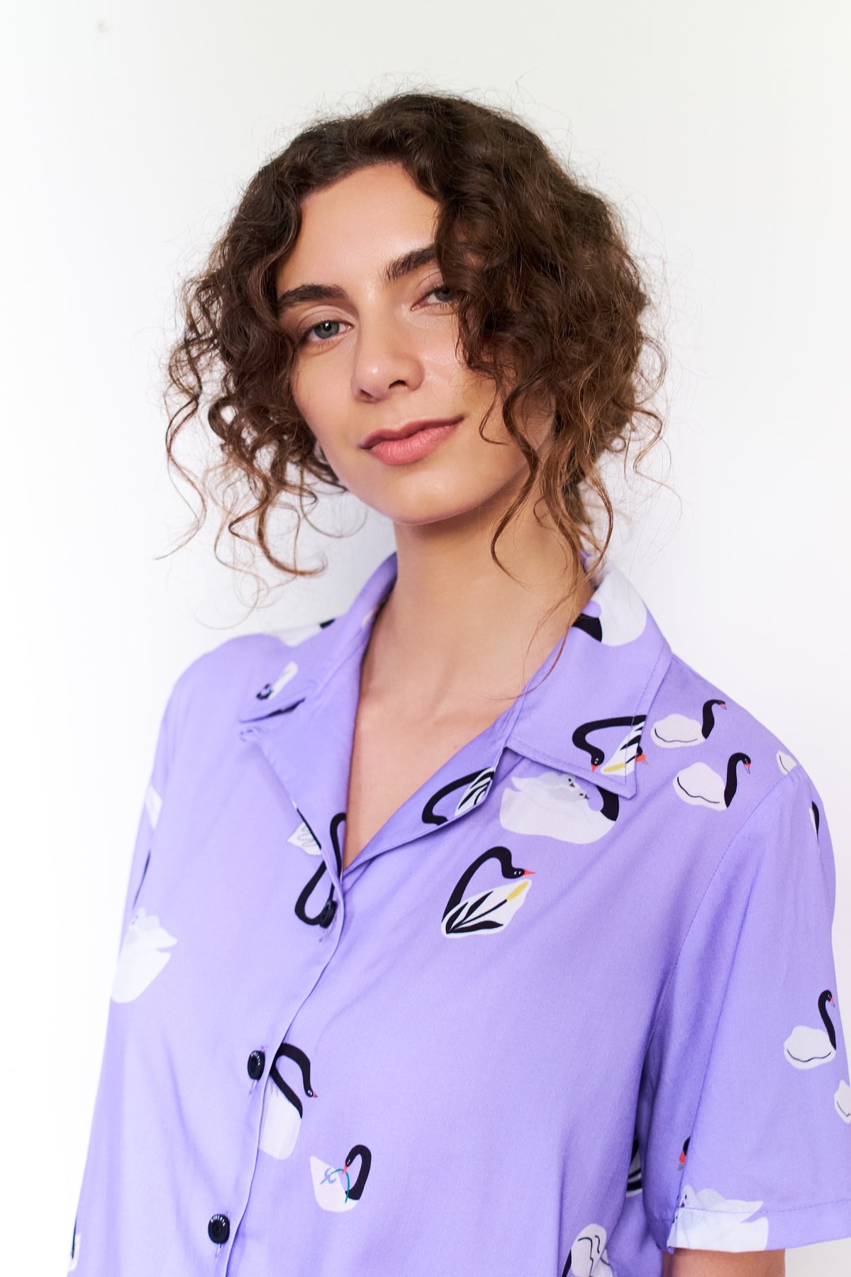GUAYABERA BANDADA MALVA