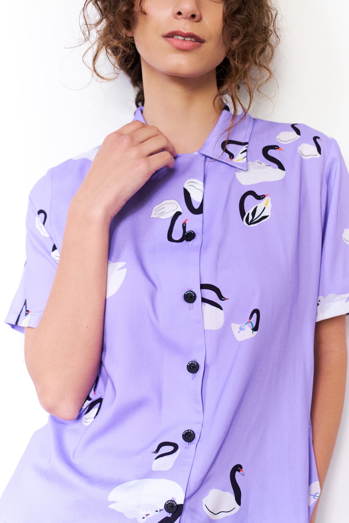 GUAYABERA BANDADA MALVA