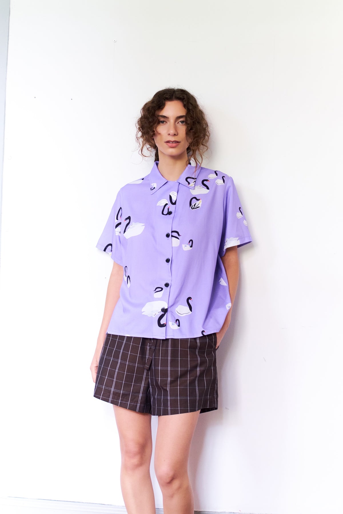 GUAYABERA BANDADA MALVA