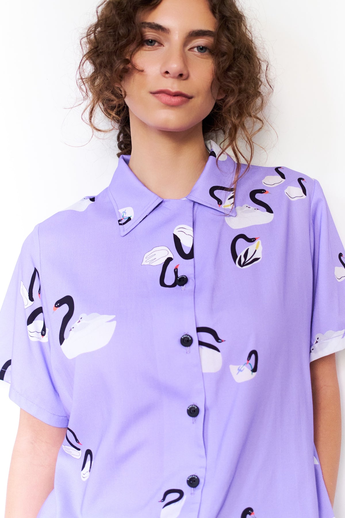 GUAYABERA BANDADA MALVA