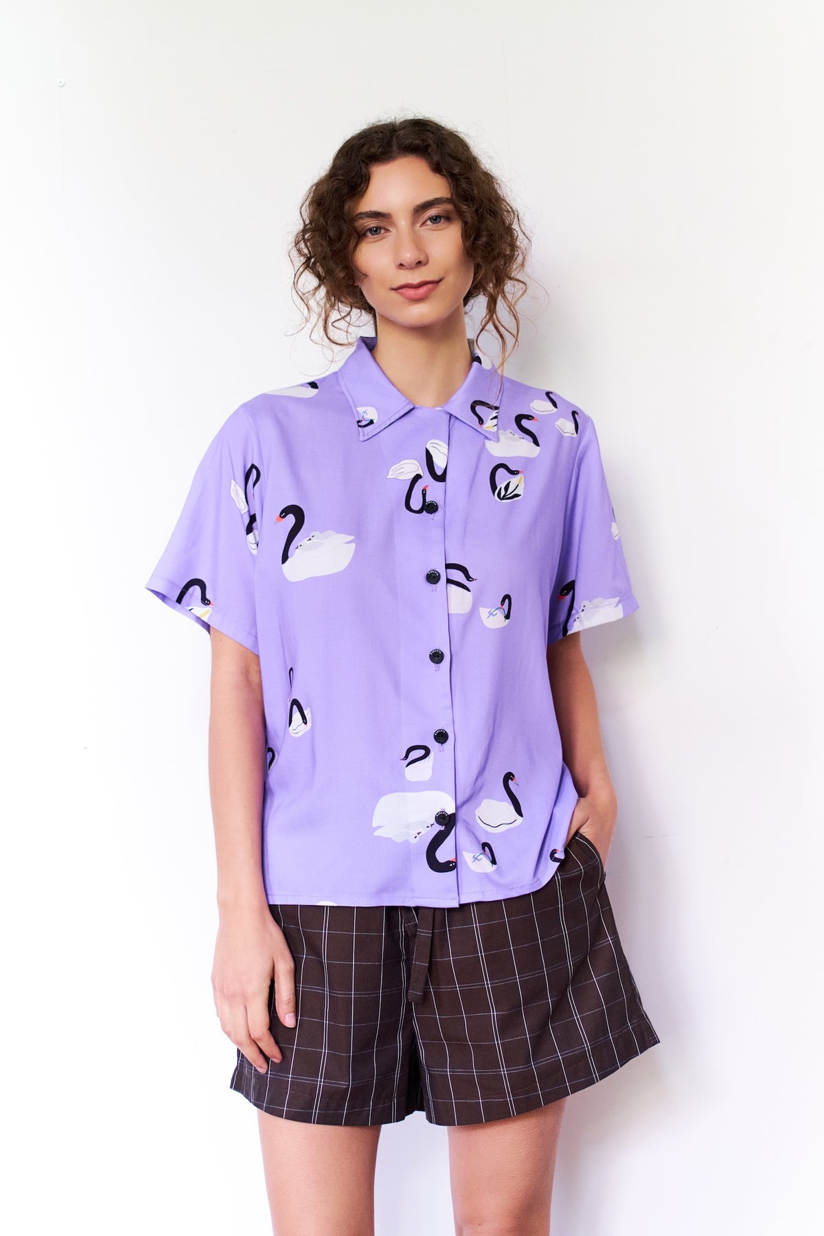 GUAYABERA BANDADA MALVA