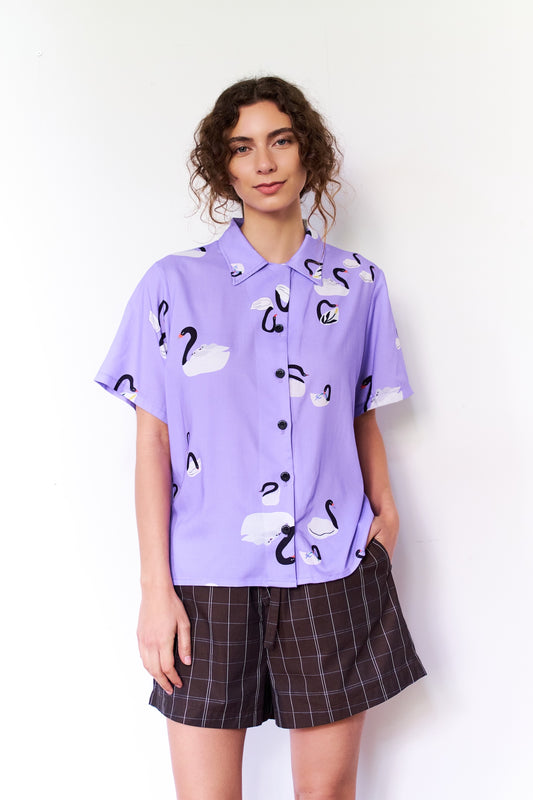 GUAYABERA BANDADA MALVA