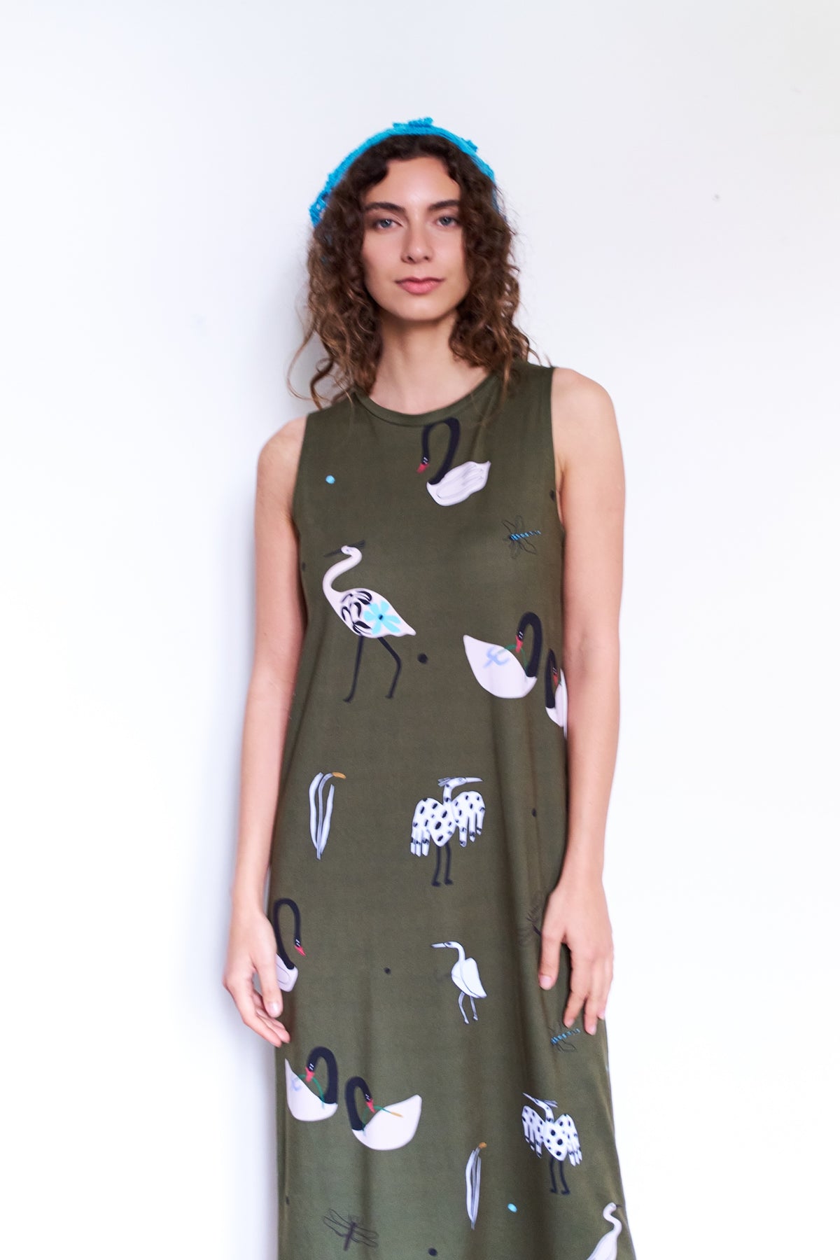 VESTIDO A GARZA VERDE
