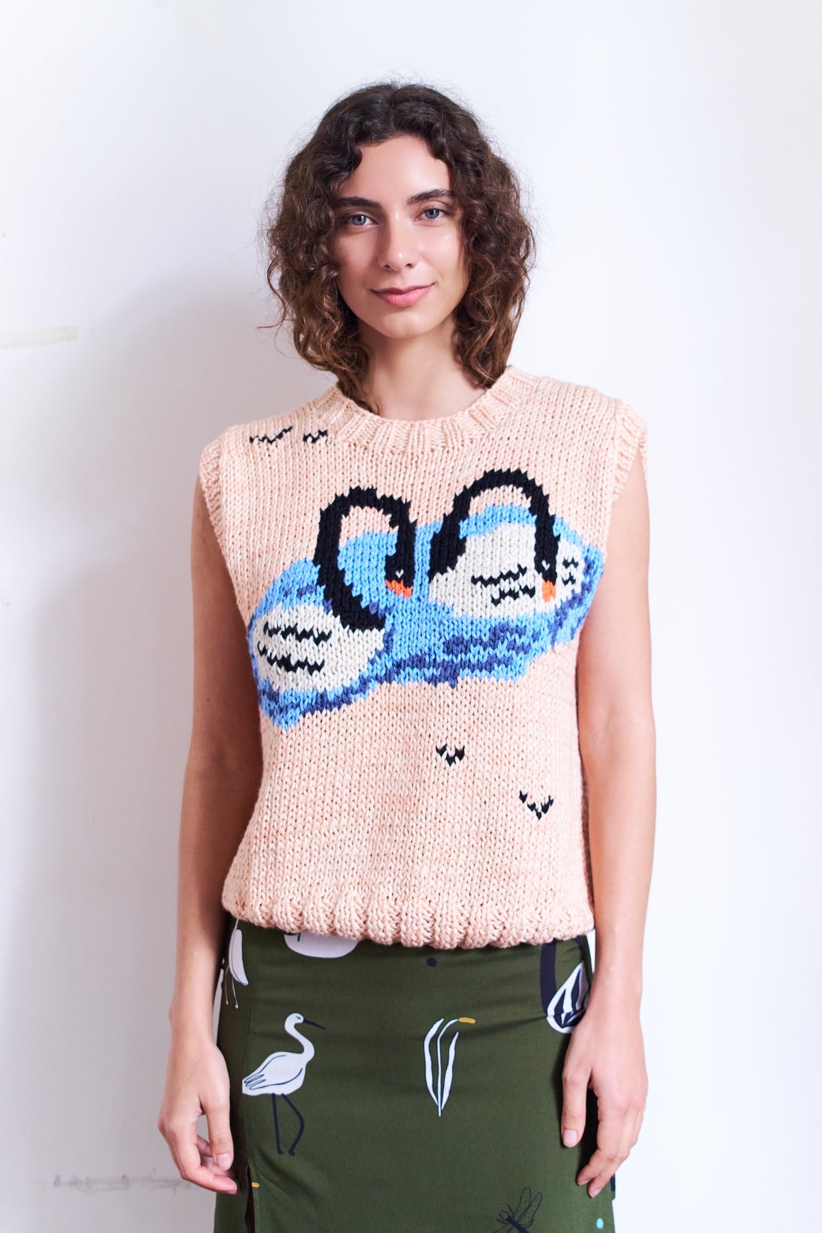 SWEATER SIN MANGAS CISNES LAGUNA