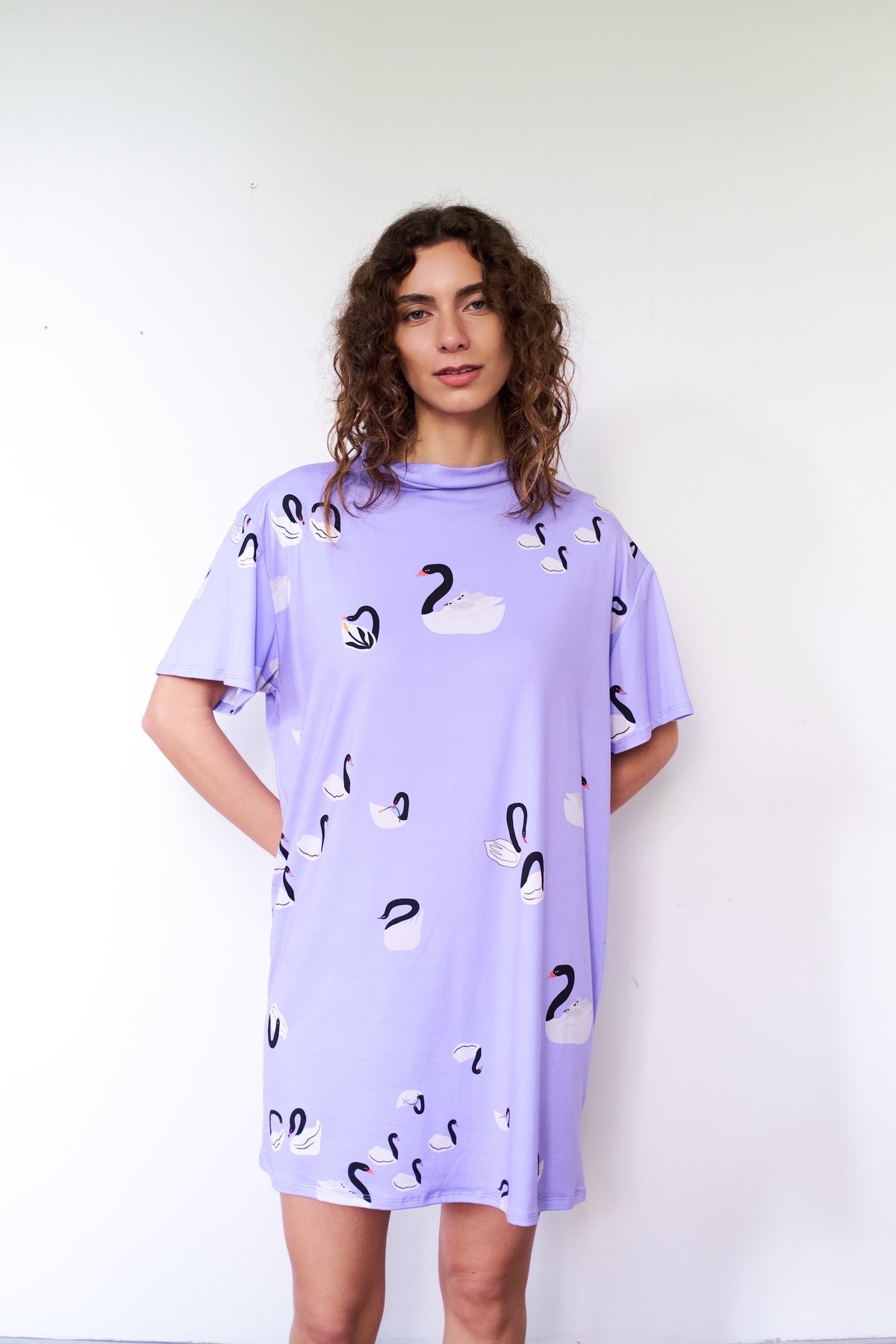 VESTIDO TORTUGA BANDADA MALVA