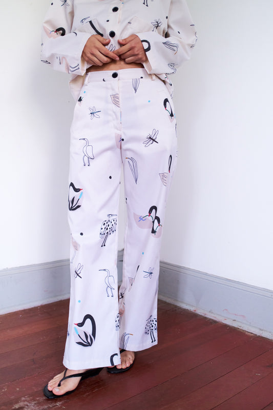PANTALON TUBO GARZA BLANCO